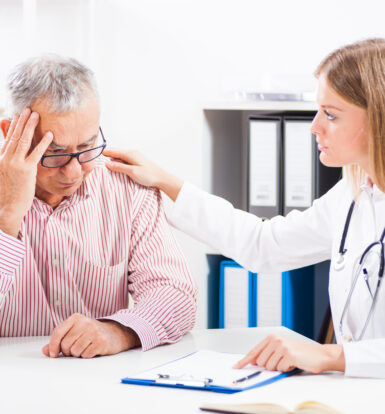 Doctor providing support to a patient discussing Medicare prior authorization requirements for Dapagliflozin to manage Type 2 diabetes.