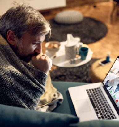 A patient consulting a doctor online via telemedicine, representing the benefits of Virtual Medical Assistants in improving healthcare efficiency.