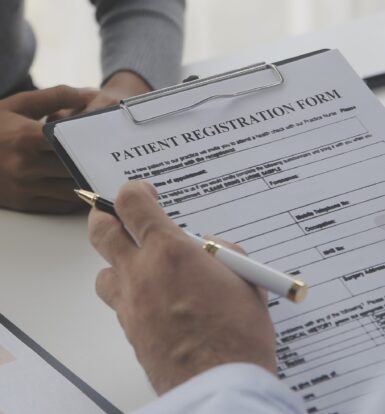 Patient Registration and Appointment Workflow in eClinicalWorks showing fields for demographics, provider assignment, and appointment scheduling.