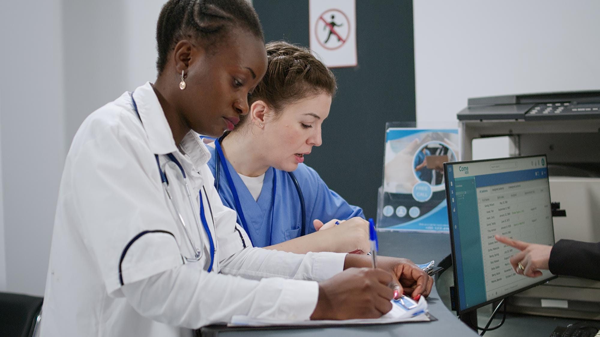 A certified medical coder reviewing patient records in New Jersey.