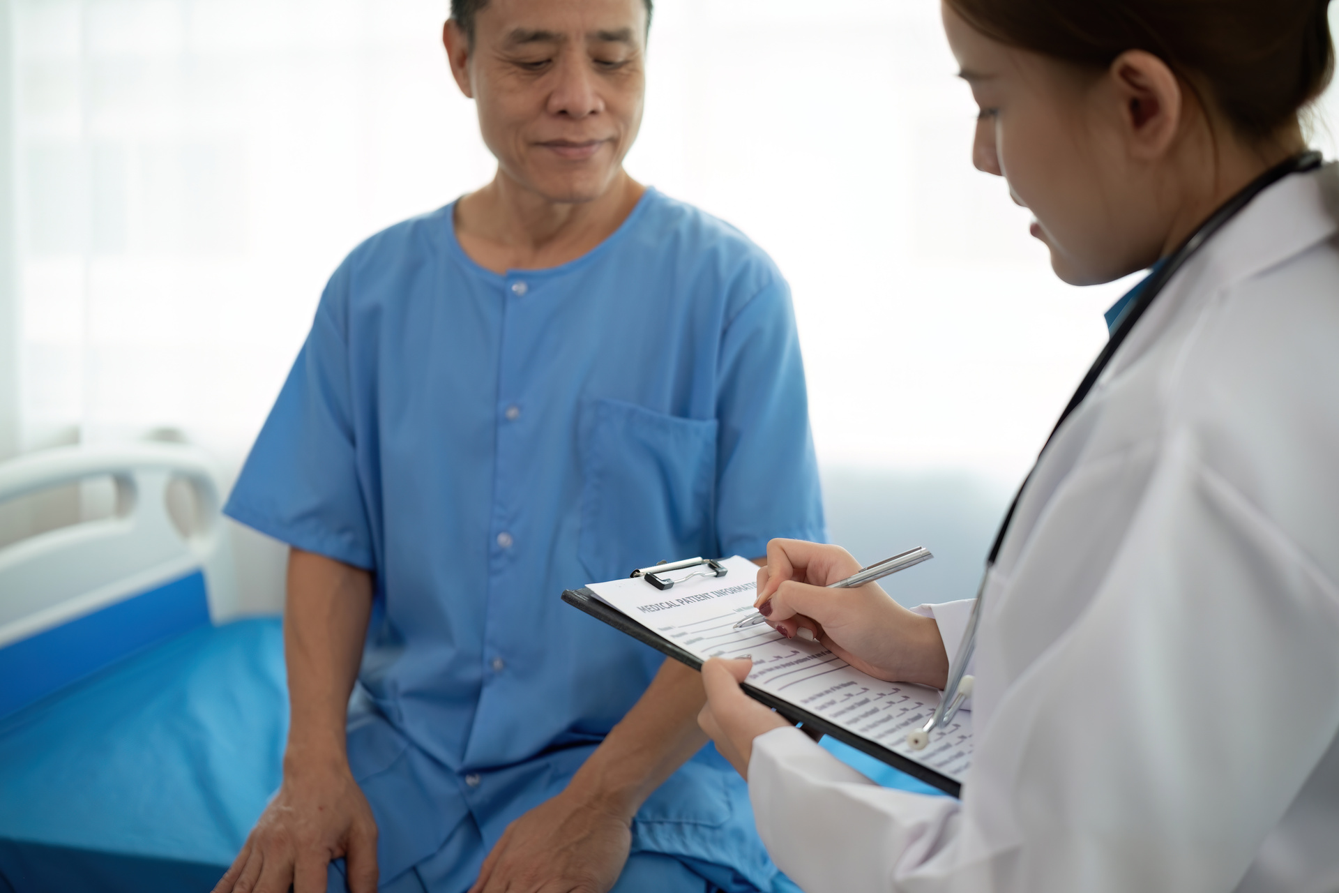 Medical scribe assisting a Florida healthcare provider during patient care.