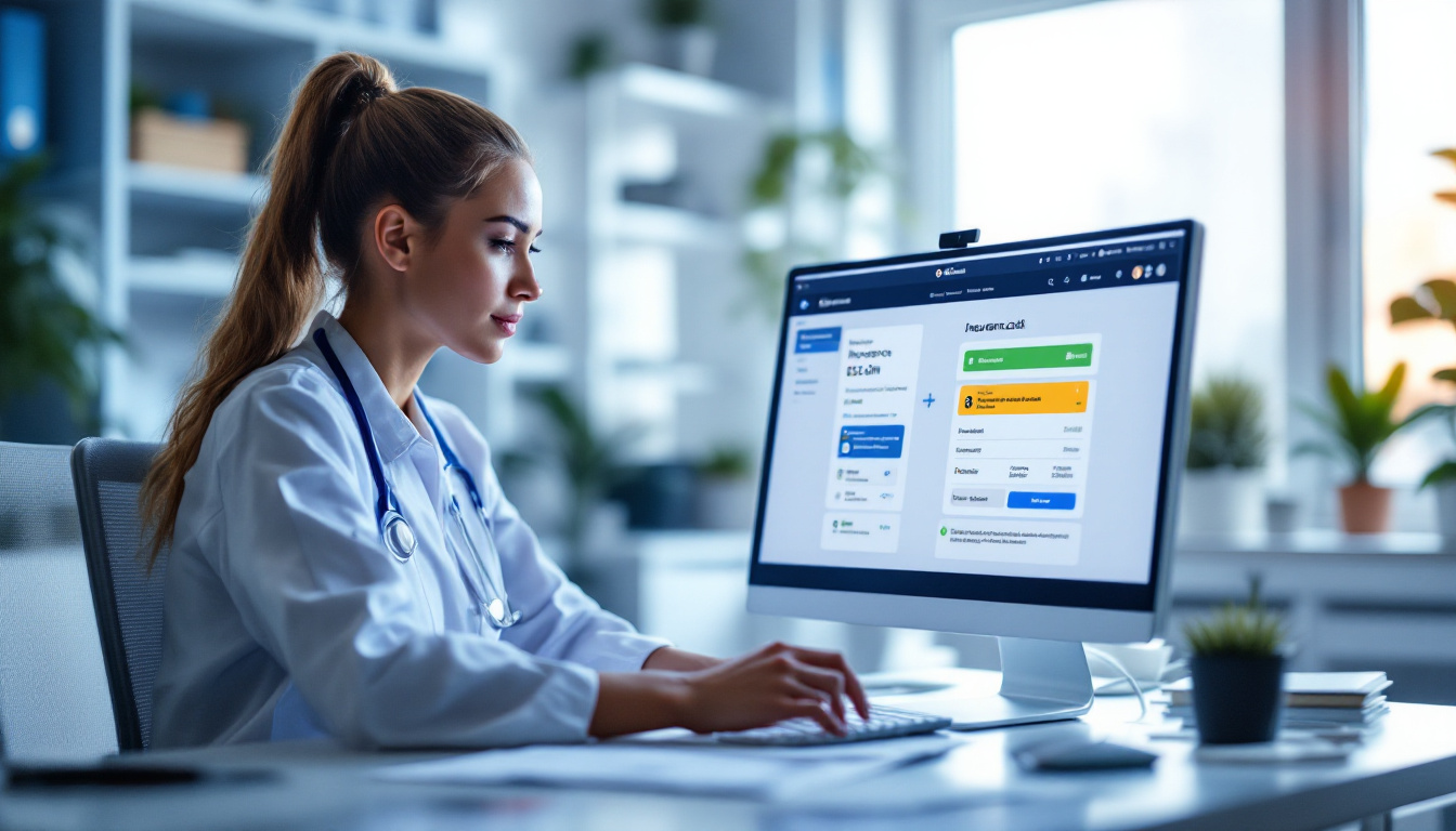 A medical scribe documenting patient notes while a coder reviews medical codes on a computer.