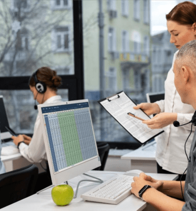 A healthcare professional reviewing compliance documents on a tablet, ensuring adherence to evolving healthcare regulations.