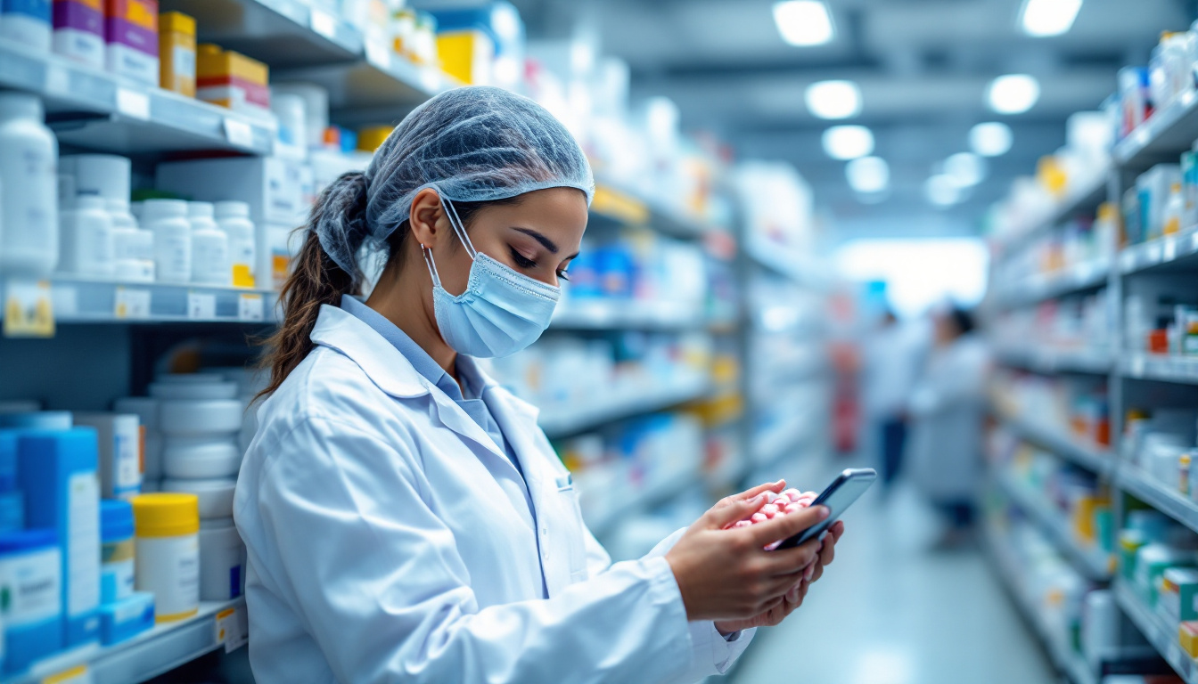Pharmacist preparing medications for a long-term care facility