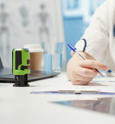 Healthcare professional reviewing medical billing services for prior authorization.