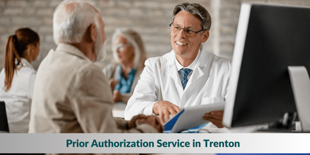 Doctor discussing prior authorization with an elderly patient in Trenton, highlighting the importance of seamless insurance approvals.