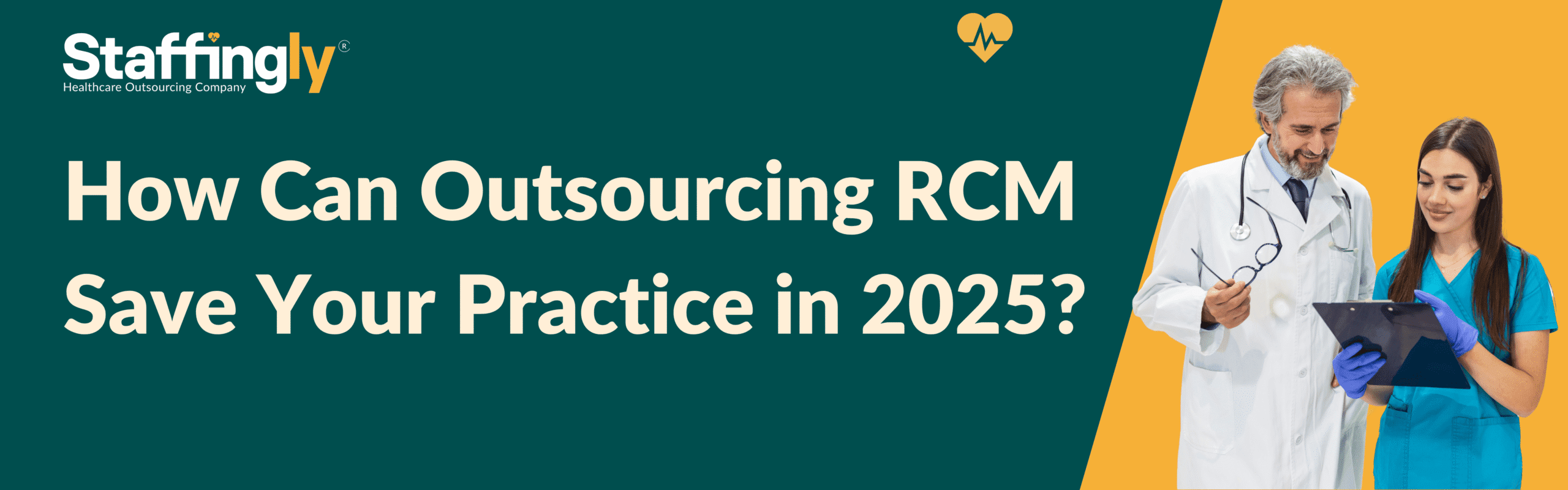 Healthcare provider reviewing outsourced RCM reports in 2025