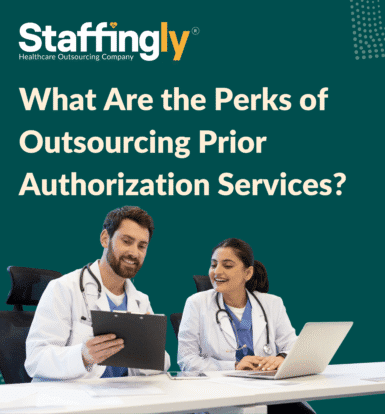 Healthcare professional reviewing prior authorization documents on a digital tablet