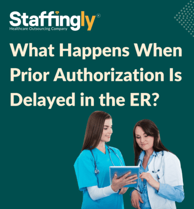Emergency room doctor dealing with prior authorization delays