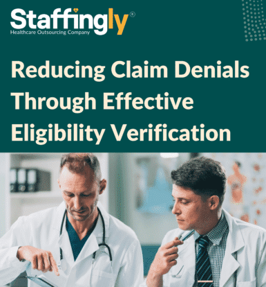 Healthcare worker performing eligibility verification for a patient’s insurance.