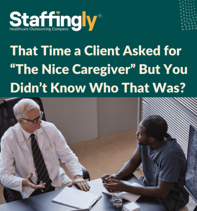 Caregiver and client discussing preferences for personalized care.