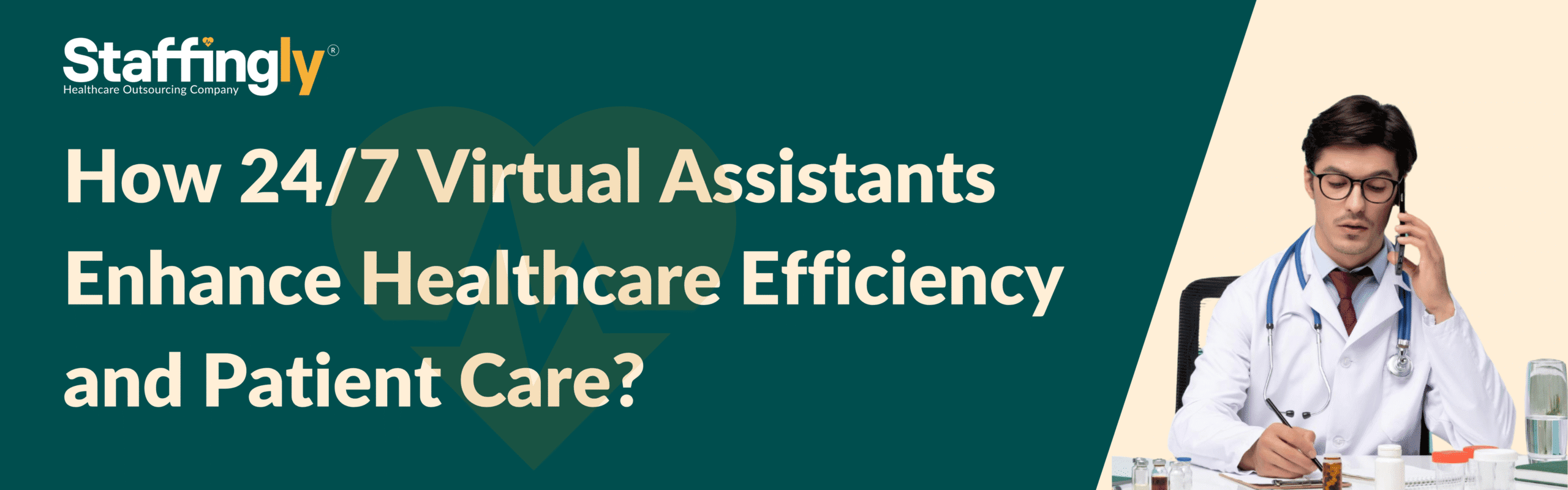 Virtual medical assistant working at night on a laptop