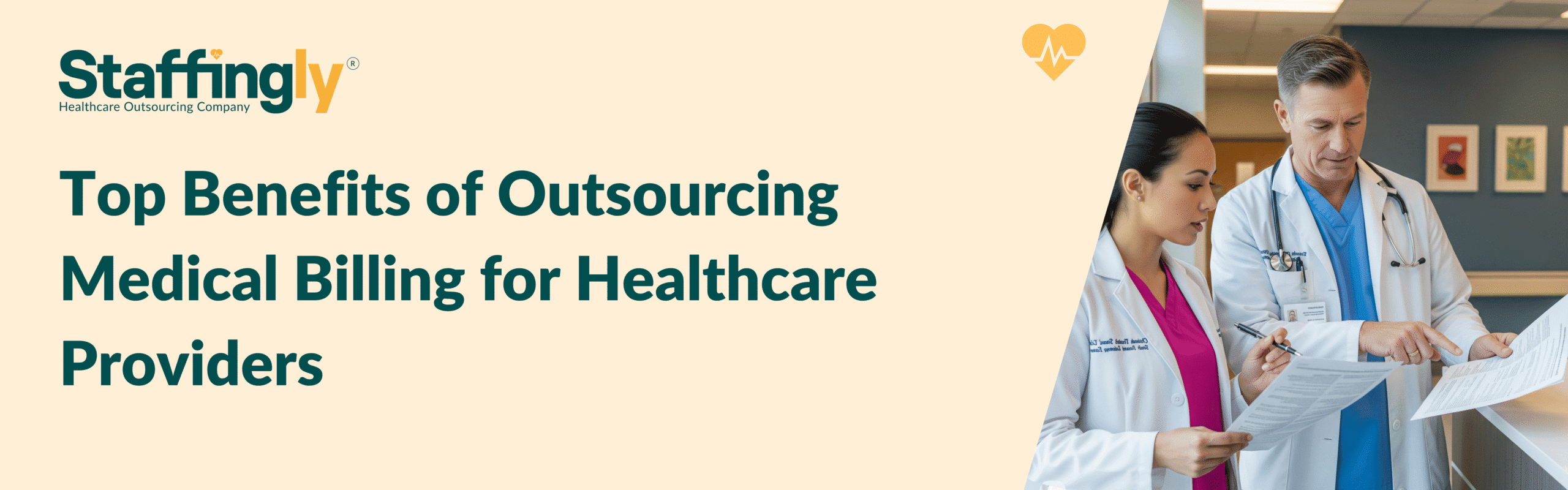 A healthcare provider reviewing billing reports with outsourced team