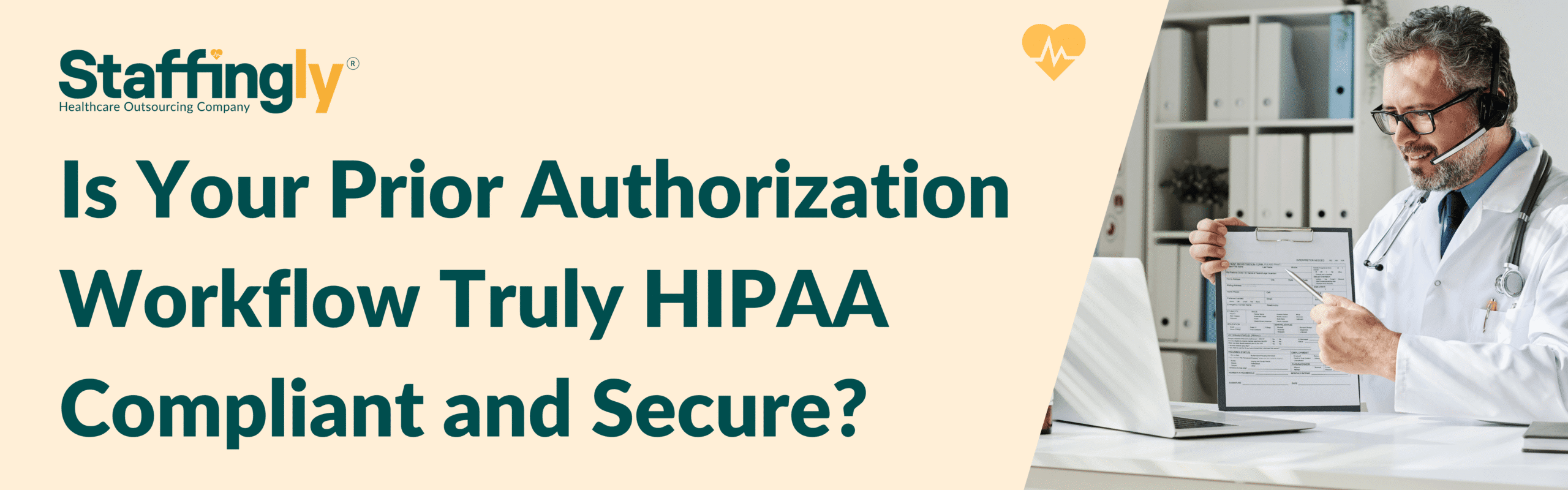 Visual depicting a secure prior authorization workflow with encryption, role-based access, and virtual assistant support