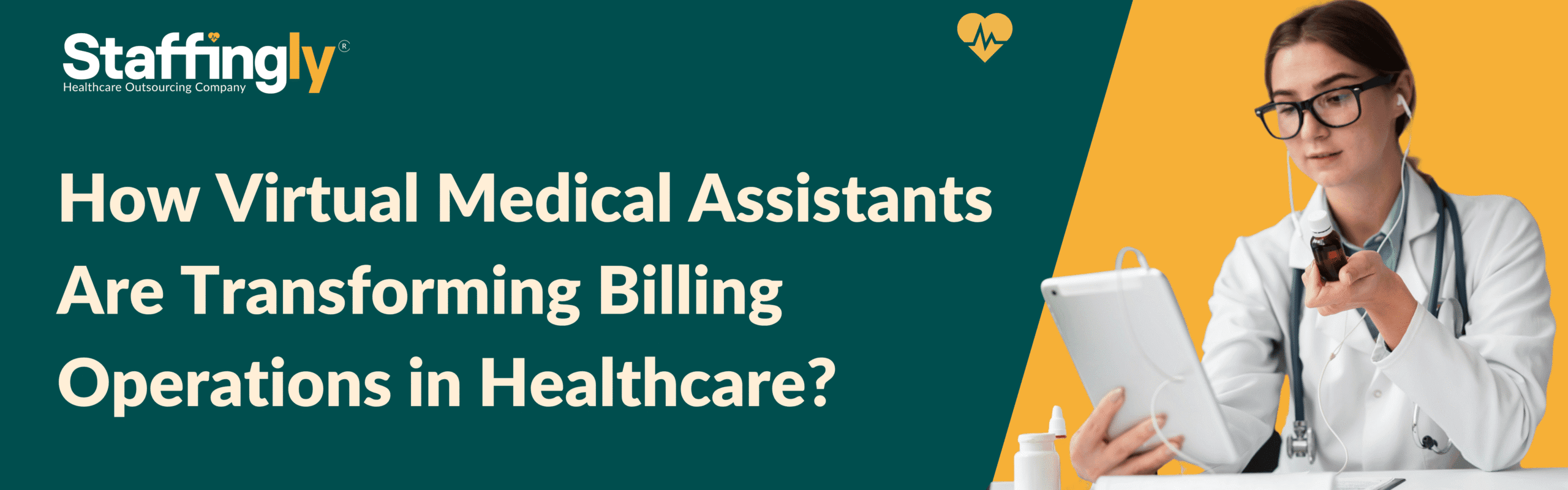 Virtual medical assistant working remotely on billing tasks for a healthcare clinic
