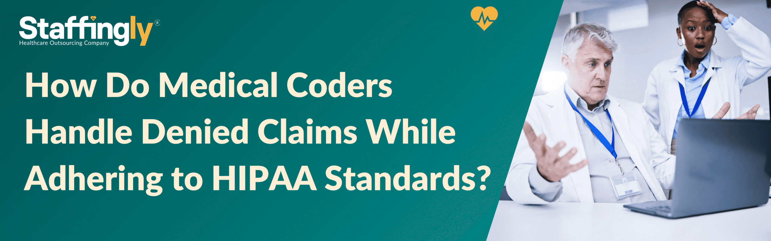 Medical coder reviewing and correcting denied claims while adhering to HIPAA standards