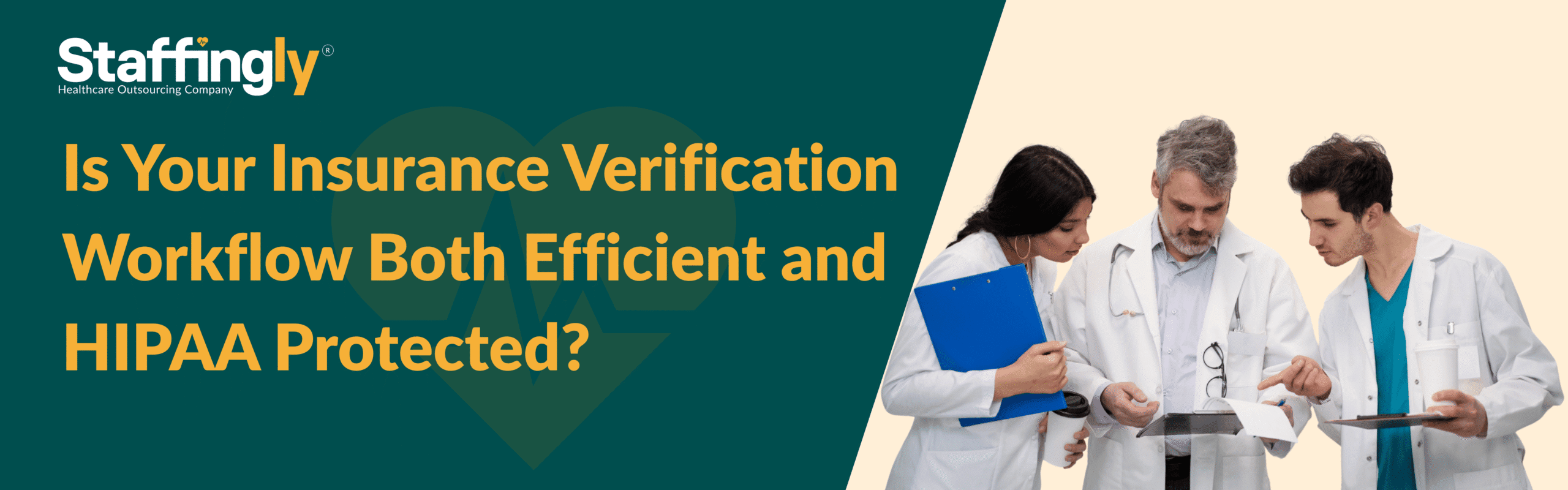 Healthcare staff verifying patient insurance using a secure, HIPAA-compliant portal