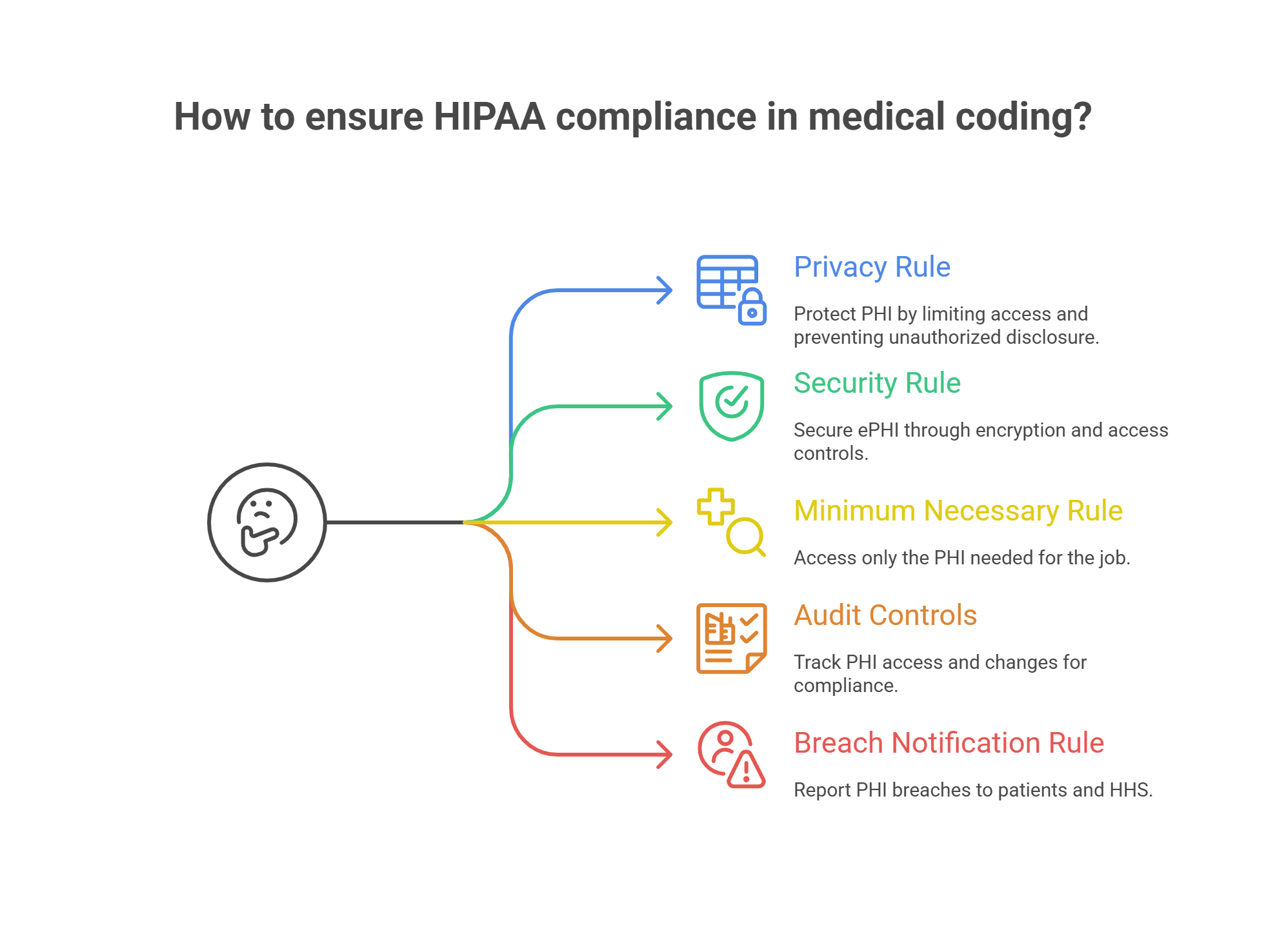 Medical coder securely working on patient data