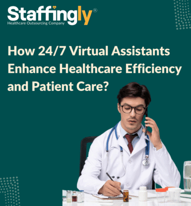 A remote healthcare virtual assistant managing patient tasks after hours, showing flexibility and availability.