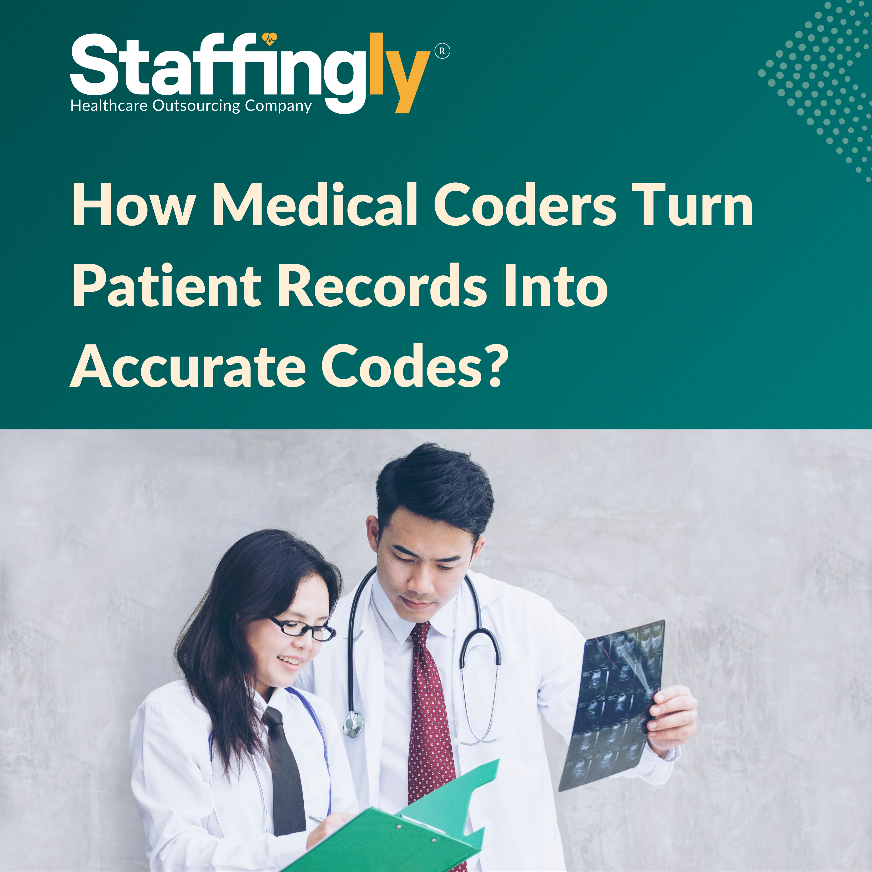Medical coder working on patient files