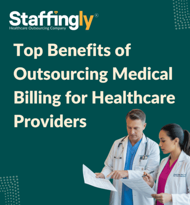 A healthcare provider reviewing billing reports with outsourced team