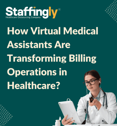 Virtual medical assistant working remotely on billing tasks for a healthcare clinic