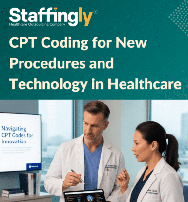 Image showing a healthcare professional reviewing CPT codes for new procedures and technologies.