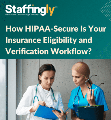 Medical assistant verifying insurance eligibility securely within EHR