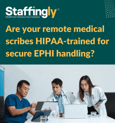 Remote medical scribe working securely on patient records
