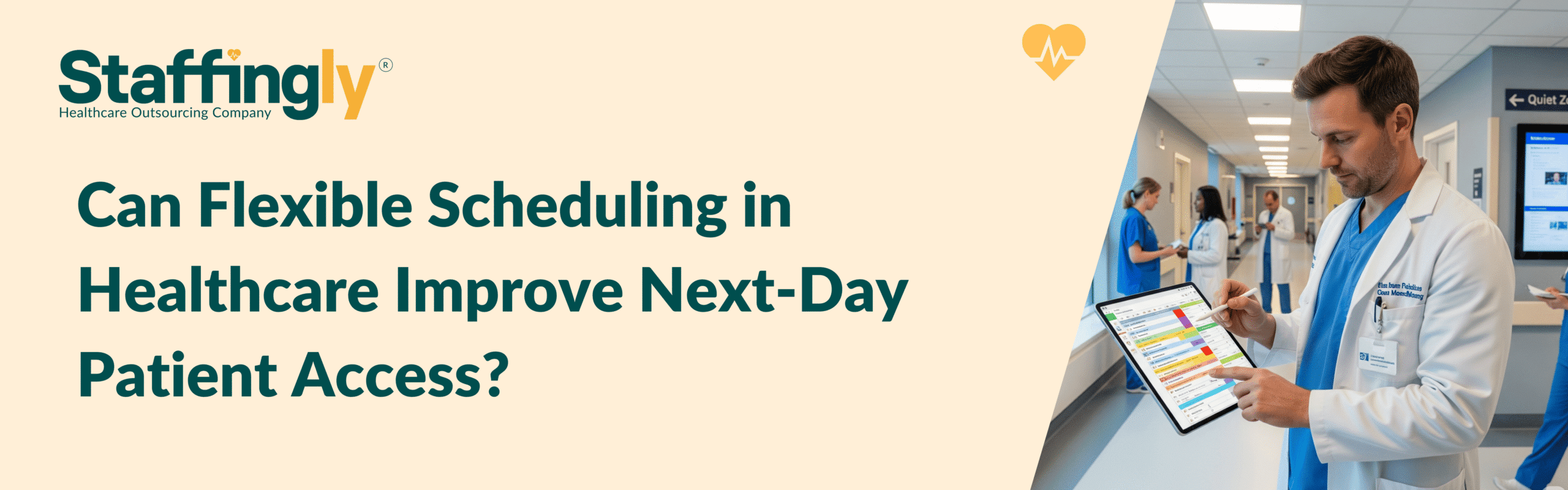 Doctor reviewing patient appointments using a flexible healthcare scheduling system for next-day access.