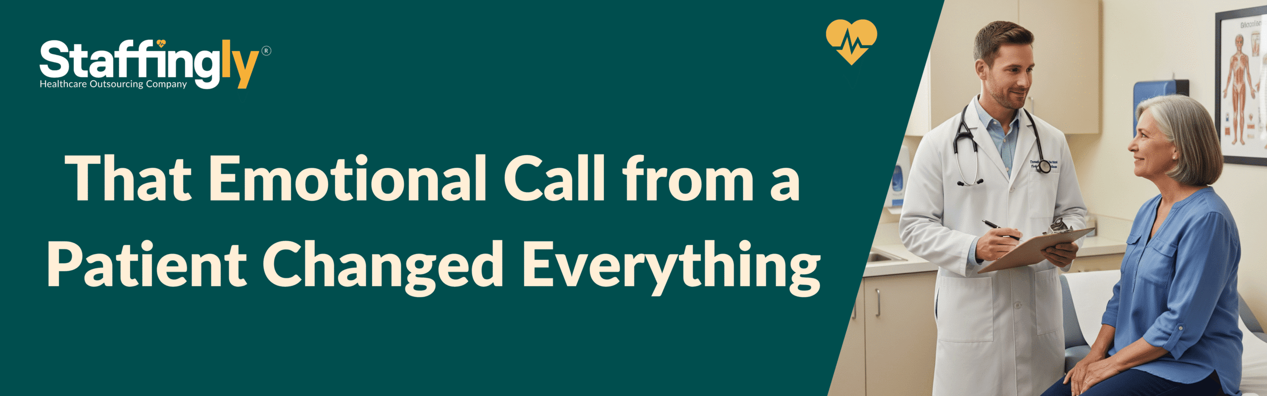Healthcare call center agent providing emotional support to a distressed patient.