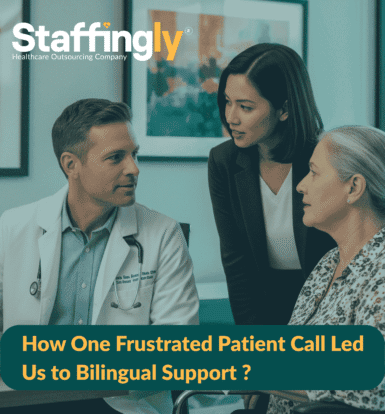 Healthcare call center agent providing bilingual support to a Spanish-speaking patient.