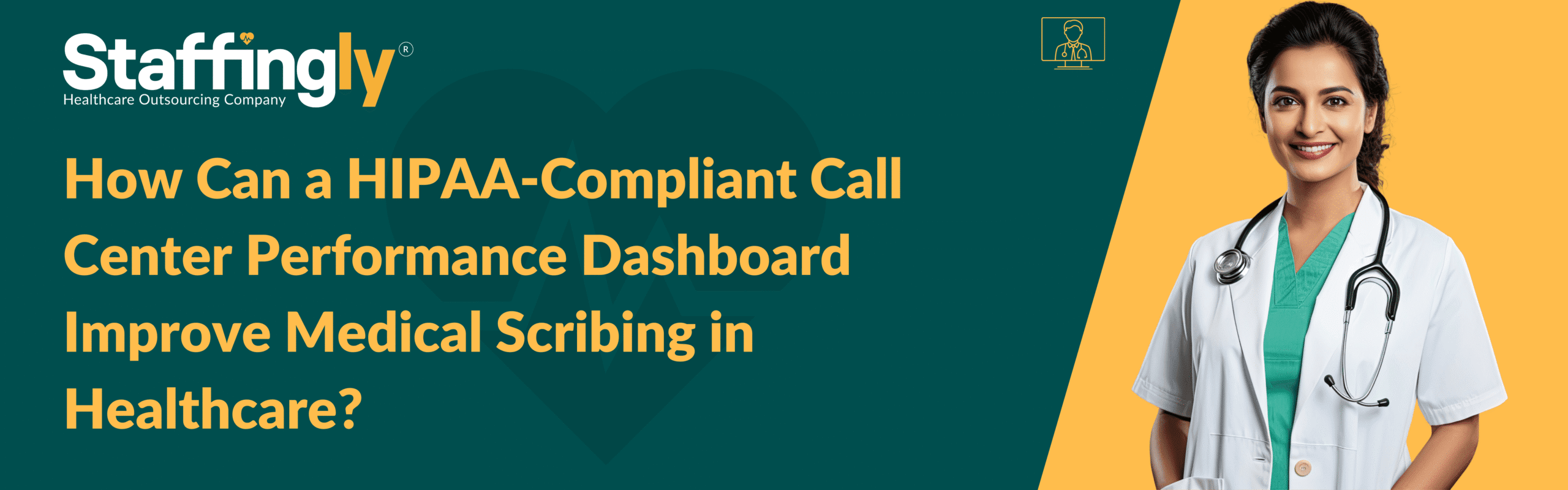 HIPAA-compliant call center performance dashboard enhancing medical scribing in healthcare