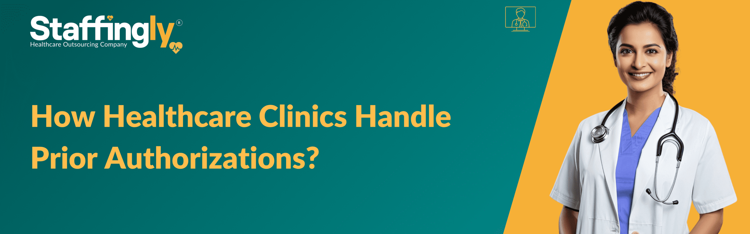 Medical assistant reviewing prior authorization paperwork in a clinic