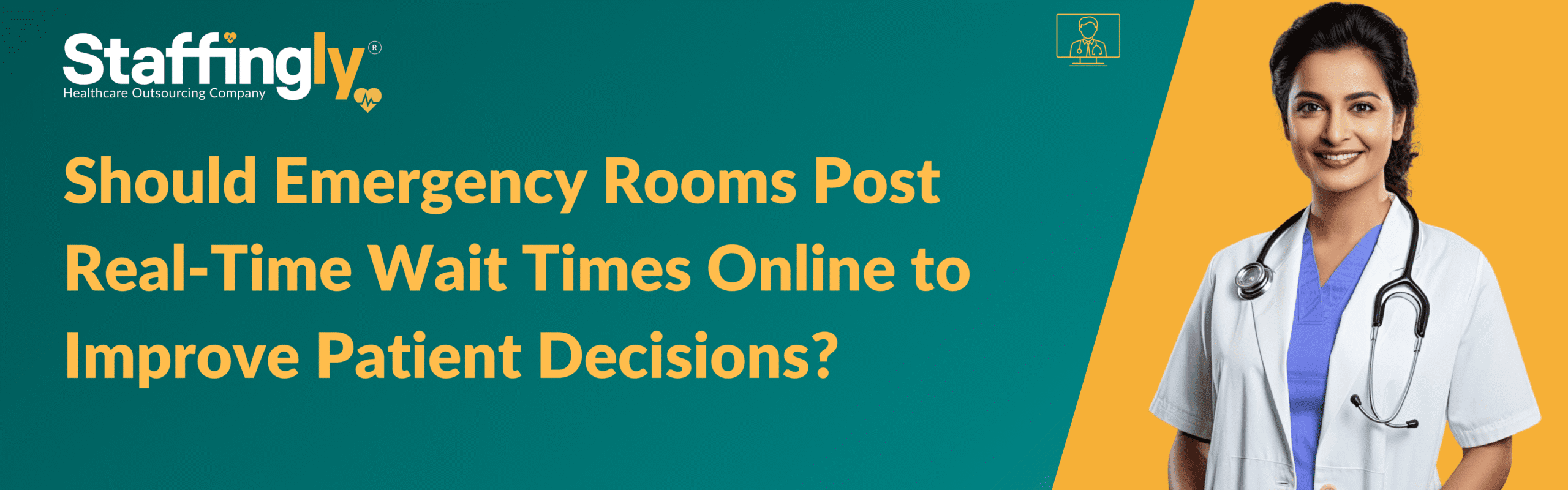 Emergency room digital board showing real-time wait times for patients