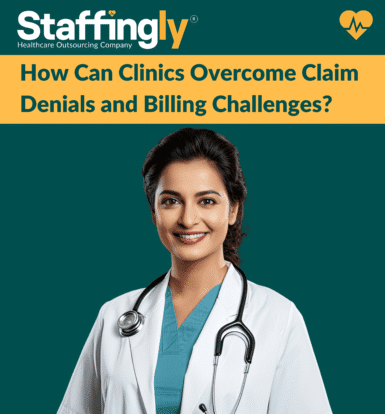 Clinic staff reviewing claim denial reports on computer